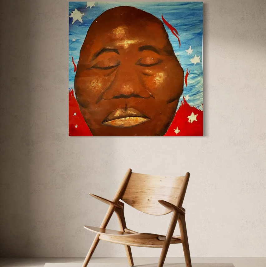 Abstract acrylic on canvas painting by artist Meena Marzano titled 1964
