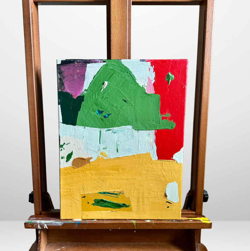 Abstract acrylic on canvas painting by artist Meena Marzano titled The Joys of Childhood Emerge After 30